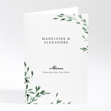 Menu mariage a l'ombre de l'olivier plié