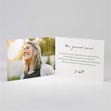 Remerciement décès a sa mémoire - Intérieur du remerciement