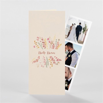 Remerciement mariage élégance champêtre photomaton