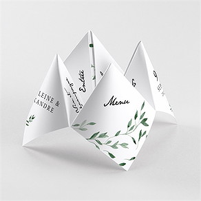 Menu mariage a l'ombre de l'olivier origami