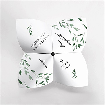 Menu mariage a l'ombre de l'olivier origami - Vue du dessus