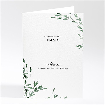 Menu communion belle simplicité plié