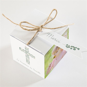 Boîte de dragées baptême belle journée - Dessus de la boîte