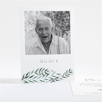 Remerciement décès mémento dorure argent