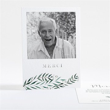 Remerciement décès mémento dorure argent