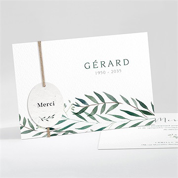 Remerciement décès mémento ensemencé