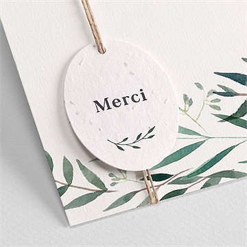 Remerciement décès mémento ensemencé - Détail du faire-part