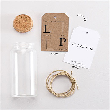 Mignonette mariage liés étiquette - Mise en situation