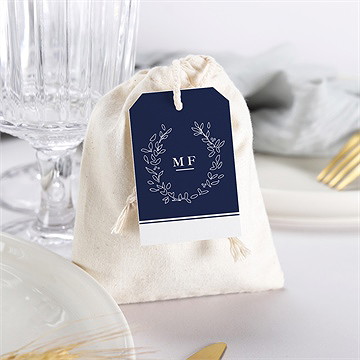 Pochon mariage  bleu romantique - Mise en situation