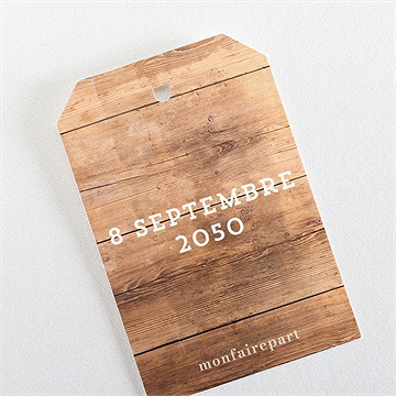 Etiquette mariage boisé - Dos de l'étiquette