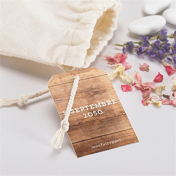 Pochon mariage  boisé - Mise en situation