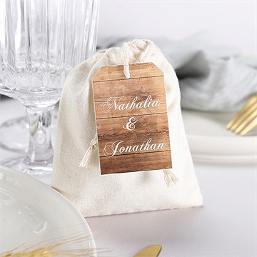 Pochon mariage  boisé - Mise en situation