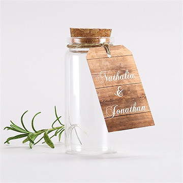 Mignonette mariage boisé étiquette