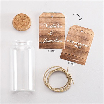 Mignonette mariage boisé étiquette - Vue d'ensemble