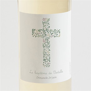 Etiquette de bouteille baptême belle journée