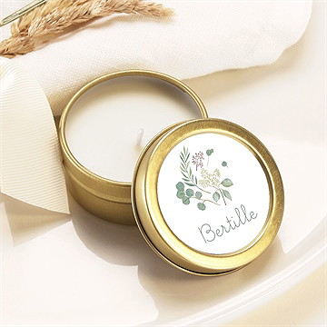 Bougie baptême belle journée or