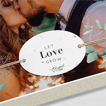 Remerciement mariage intimité ensemencé - Détail du remerciement