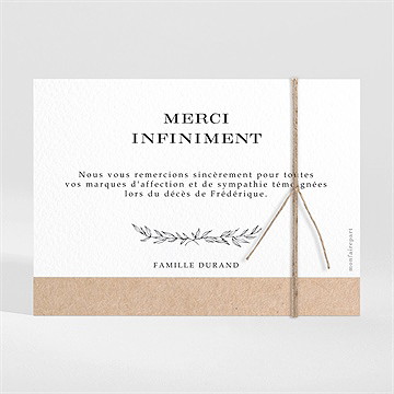 Remerciement décès sa présence ensemencé - Dos du remerciement