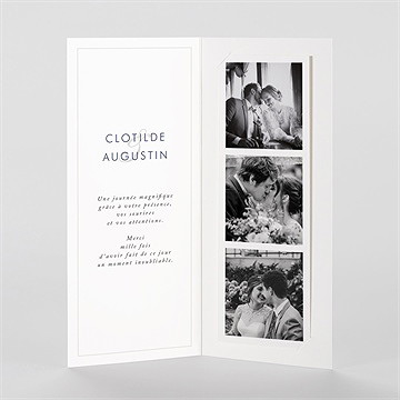 Remerciement mariage esperluette photomaton - Intérieur du faire-part