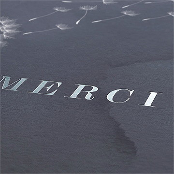 Remerciement décès recueillement carré dorure - Marquage à chaud OR