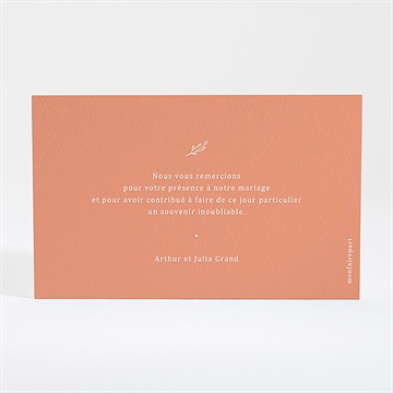 Remerciement mariage fantasques dorure - Dos de la carte
