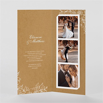 Remerciement mariage belle découverte photomaton - Intérieur du faire-part