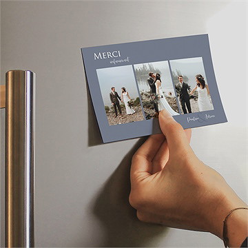 Remerciement mariage reliefs magnet - Mise en situation