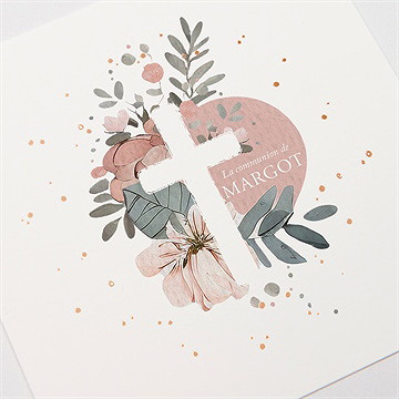 Faire-part communion vraie joie dorure - Détail du faire-part