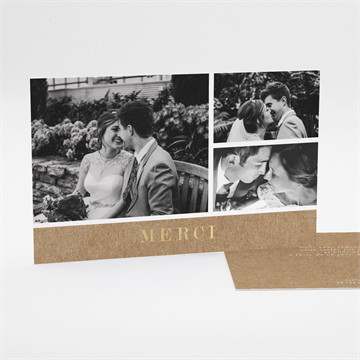 Remerciement mariage couronnés d'etoiles dorure