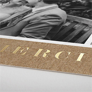 Remerciement mariage couronnés d'etoiles dorure - Marquage à chaud OR