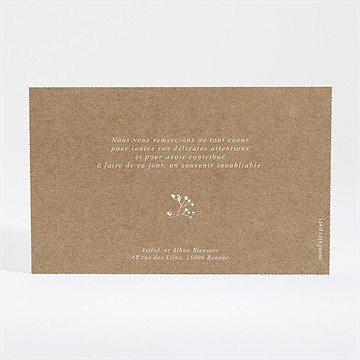 Remerciement mariage couronnés d'etoiles dorure - Dos de la carte