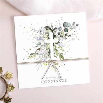 Faire-part communion espérance ficelle