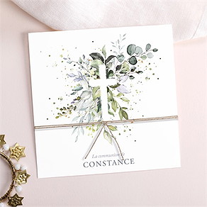 Faire-part communion espérance ficelle
