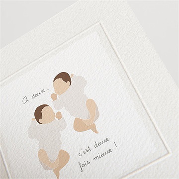 Faire-part naissance des jumeaux ! - ZOOM gauffrage