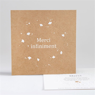 Remerciement décès gaufrage et kraft gaufrage