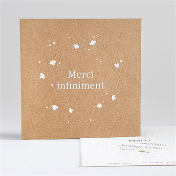 Remerciement décès gaufrage et kraft gaufrage