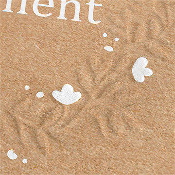 Remerciement décès gaufrage et kraft gaufrage - Détail de la carte