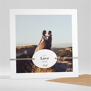 Remerciement mariage bohème écolo carré