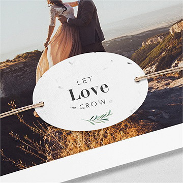 Remerciement mariage bohème écolo carré - Détail du remerciement