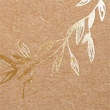 Remerciement décès gaufrage et kraft dorure - Marquage à chaud OR