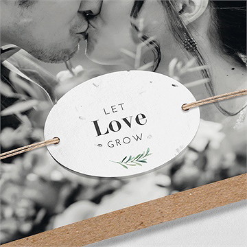 Remerciement mariage uniques empreintes carré - Détail du remerciement