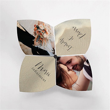 Remerciement mariage dans le sable origami - Vue de dessus