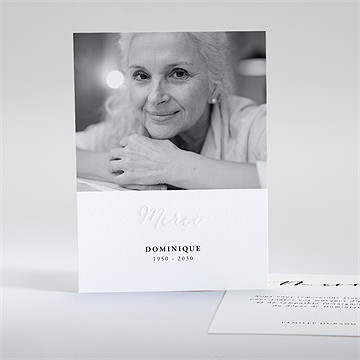 Remerciement décès tant de souvenirs gaufrage