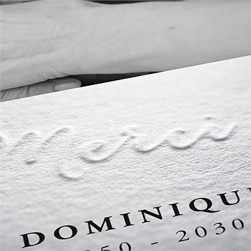 Remerciement décès tant de souvenirs gaufrage - Détail de la carte