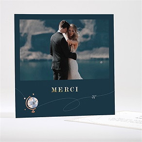 Remerciement mariage notre passeport dorure