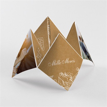 Remerciement mariage belle découverte origami