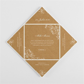 Remerciement mariage belle découverte origami - Vue pliée