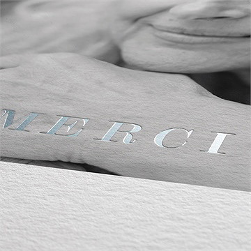 Remerciement décès tant de souvenirs dorure - Détail de la dorure