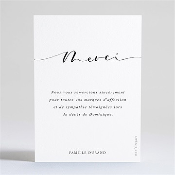 Remerciement décès tant de souvenirs dorure - Dos de la carte