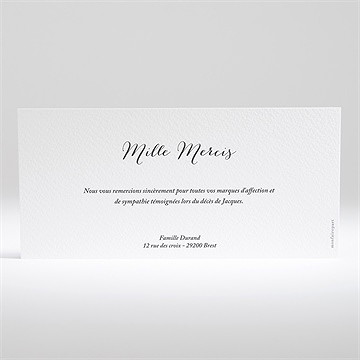 Remerciement décès simple elégance paysage - Dos du faire-part